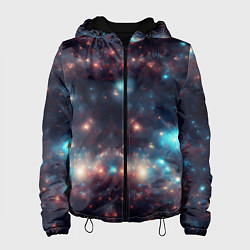 Куртка с капюшоном женская Космический простор, цвет: 3D-черный