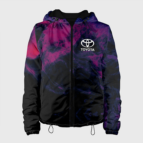 Женская куртка Тойота на фоне сиреневого дыма / 3D-Черный – фото 1