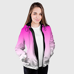Куртка с капюшоном женская Розово-белый градиент, цвет: 3D-черный — фото 2