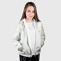 Куртка с капюшоном женская Абстрактный гранж, цвет: 3D-белый — фото 2
