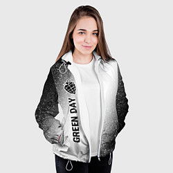 Куртка с капюшоном женская Green Day glitch на светлом фоне по-вертикали, цвет: 3D-белый — фото 2
