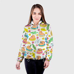 Куртка с капюшоном женская Капибары на отдыхе, цвет: 3D-белый — фото 2