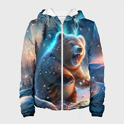 Куртка с капюшоном женская Полярный мишка, цвет: 3D-белый