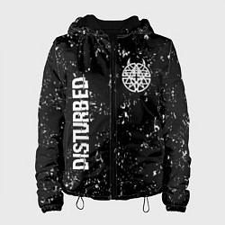Куртка с капюшоном женская Disturbed glitch на темном фоне вертикально, цвет: 3D-черный