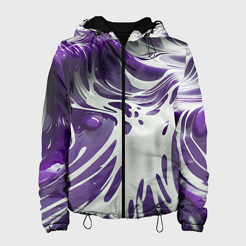 Женская куртка Бело-фиолетовая краска / 3D-Черный – фото 1
