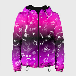 Куртка с капюшоном женская Тату Лил Пипа на фиолетовом, цвет: 3D-черный