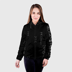 Куртка с капюшоном женская Майка с иероглифами, цвет: 3D-черный — фото 2
