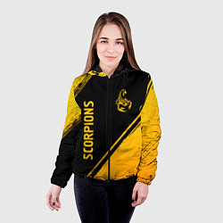 Куртка с капюшоном женская Scorpions - gold gradient вертикально, цвет: 3D-черный — фото 2