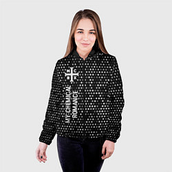 Куртка с капюшоном женская My Chemical Romance glitch на темном фоне по-верти, цвет: 3D-черный — фото 2