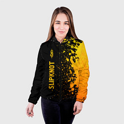 Куртка с капюшоном женская Slipknot - gold gradient по-вертикали, цвет: 3D-черный — фото 2