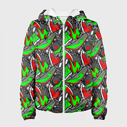 Куртка с капюшоном женская Разноцветные кеды, цвет: 3D-белый