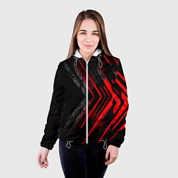 Куртка с капюшоном женская Японский стиль и стрелки, цвет: 3D-белый — фото 2