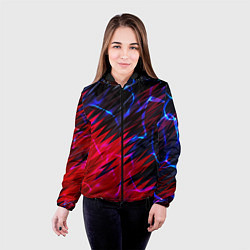 Куртка с капюшоном женская Вибро волны, цвет: 3D-черный — фото 2