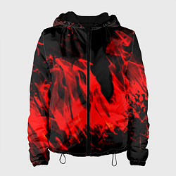 Куртка с капюшоном женская Красное пламя, цвет: 3D-черный