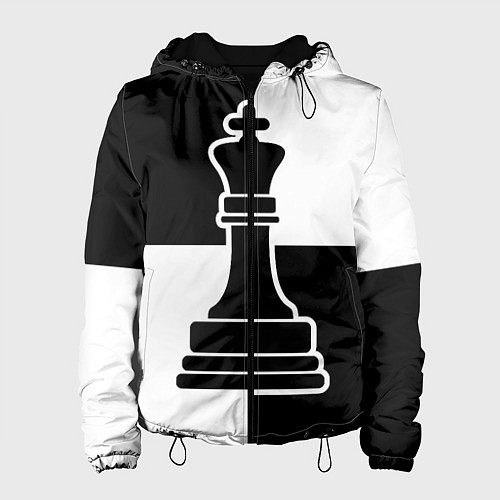 Женская куртка Шахматы - ферзь / 3D-Черный – фото 1