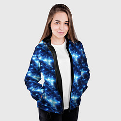 Куртка с капюшоном женская Cosmic neon boom, цвет: 3D-черный — фото 2