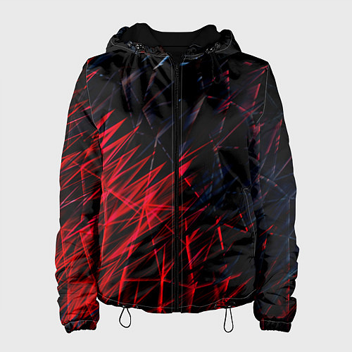 Женская куртка Красно чёрные узоры / 3D-Черный – фото 1