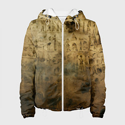 Куртка с капюшоном женская Древний папирус, цвет: 3D-белый
