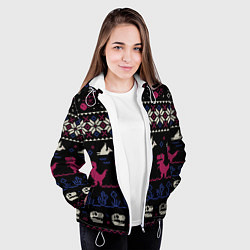 Куртка с капюшоном женская Доисторический свитер, цвет: 3D-белый — фото 2