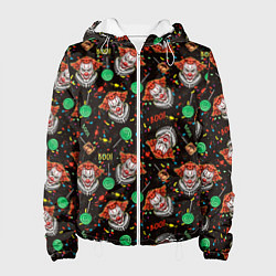 Куртка с капюшоном женская Клоуны, цвет: 3D-белый