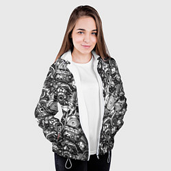 Куртка с капюшоном женская Запчасти двигателя автомобиля, цвет: 3D-белый — фото 2