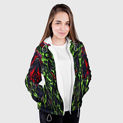 Куртка с капюшоном женская Green and red slime, цвет: 3D-белый — фото 2