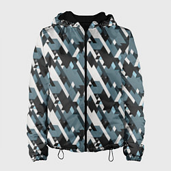 Куртка с капюшоном женская Треугольники military, цвет: 3D-черный