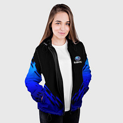 Куртка с капюшоном женская Subaru geomery, цвет: 3D-черный — фото 2