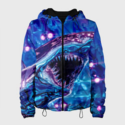 Куртка с капюшоном женская Фиолетовая акула, цвет: 3D-черный