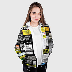 Куртка с капюшоном женская Инженерные знаки, цвет: 3D-белый — фото 2