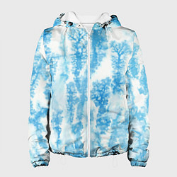 Куртка с капюшоном женская Морозный узор акварель, цвет: 3D-белый