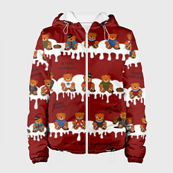 Куртка с капюшоном женская Слово пацана: мишки-персонажи, цвет: 3D-белый
