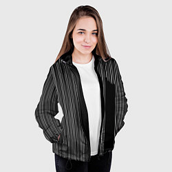 Куртка с капюшоном женская Visual zebra stripes, цвет: 3D-черный — фото 2