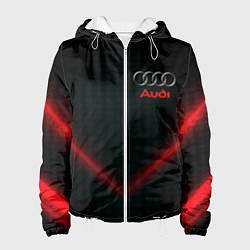 Куртка с капюшоном женская Audi stripes neon, цвет: 3D-белый