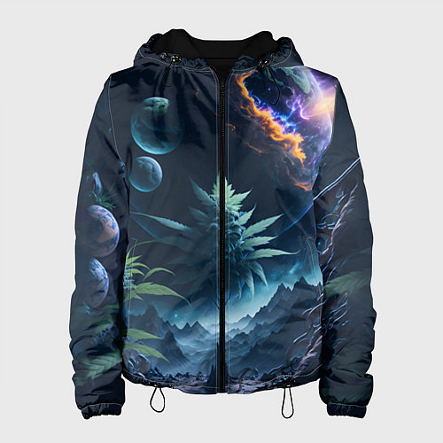 Женская куртка Вид на землю с другой планеты / 3D-Черный – фото 1