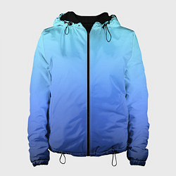 Куртка с капюшоном женская Голубой и черно-синий градиент, цвет: 3D-черный