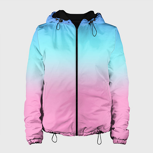 Женская куртка Синий и голубо-розовый градиент / 3D-Черный – фото 1