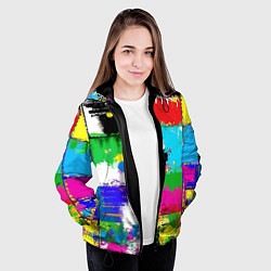 Куртка с капюшоном женская Абстракция - пэчворк, цвет: 3D-черный — фото 2