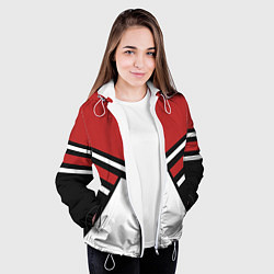 Куртка с капюшоном женская Советский спорт с полосами, цвет: 3D-белый — фото 2