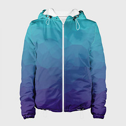 Женская куртка Графический эффект на бирюзово-синего градиенте