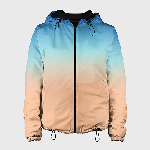 Женская куртка Сине-бежевый градиент / 3D-Черный – фото 1