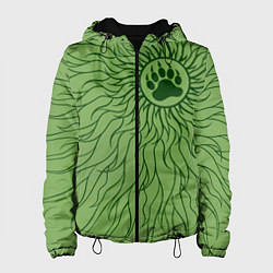 Куртка с капюшоном женская Солнце и медвежья лапа, цвет: 3D-черный