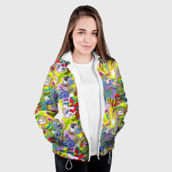 Куртка с капюшоном женская Hip Hop Graffiti, цвет: 3D-белый — фото 2