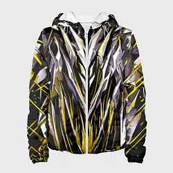 Куртка с капюшоном женская Острый металл жёлтый, цвет: 3D-белый