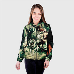 Куртка с капюшоном женская Геншин импакт персонажи, цвет: 3D-черный — фото 2