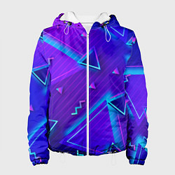 Куртка с капюшоном женская Neon Pattern colored, цвет: 3D-белый