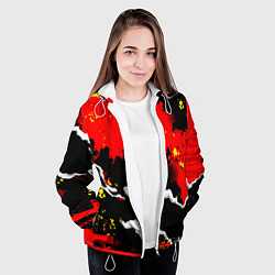 Куртка с капюшоном женская Abstractionism pattern, цвет: 3D-белый — фото 2