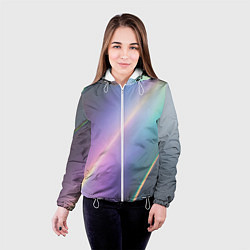 Куртка с капюшоном женская Металлическая голография, цвет: 3D-белый — фото 2