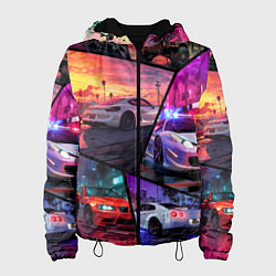 Куртка с капюшоном женская GTA style cars, цвет: 3D-черный