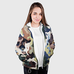 Куртка с капюшоном женская Камуфляж милитари, цвет: 3D-белый — фото 2